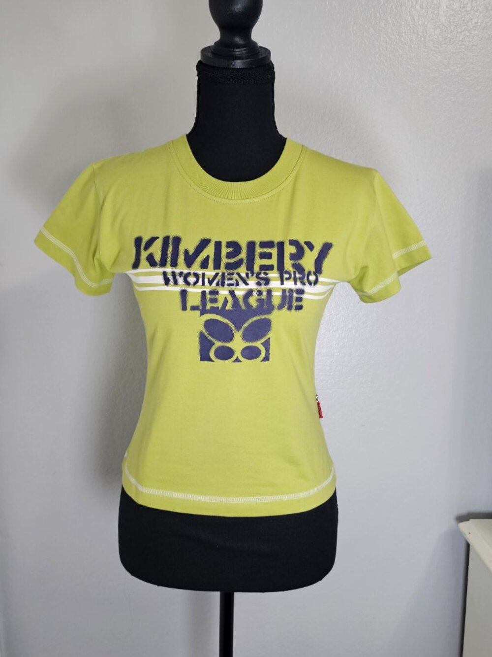 Kimbery Y2K Women's Pro League Apple Green with White Blue Shirt Size Small - Picture 2 of 6